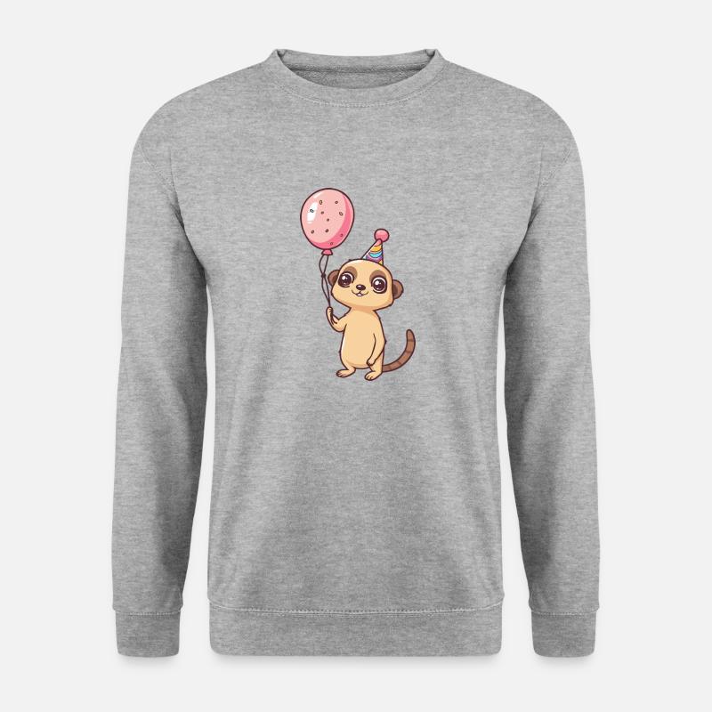 Erdmännchen Geburtstag Baby - Unisex Pullover - Weißgrau meliert