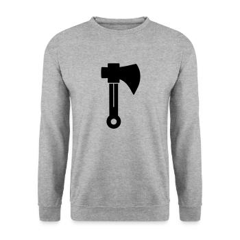 axe - Unisex Sweatshirt - salt & pepper - Front - Alina (178cm) & Michal (187cm)