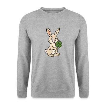 Trèfle de lapin - Sweat-shirt Unisexe - gris chiné - Devant - Alina (178cm) & Michal (187cm)