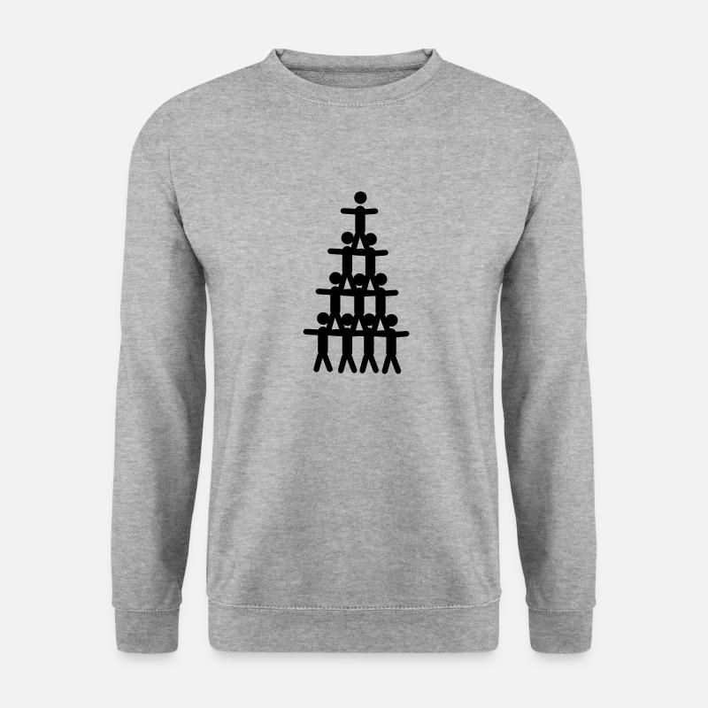 Akrobatik Pyramide - Unisex Pullover - Weißgrau meliert