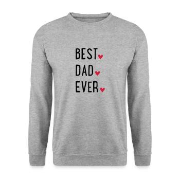 Best Dad ever - Unisex Pullover - Weißgrau meliert - Vorne - Alina (178cm) & Michal (187cm)