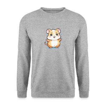 Hamster Student - Unisex Sweatshirt - salt & pepper - Front - Alina (178cm) & Michal (187cm)