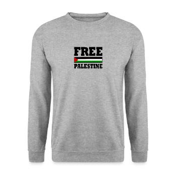 Free palestine - Sweat-shirt Unisexe - gris chiné - Devant - Alina (178cm) & Michal (187cm)