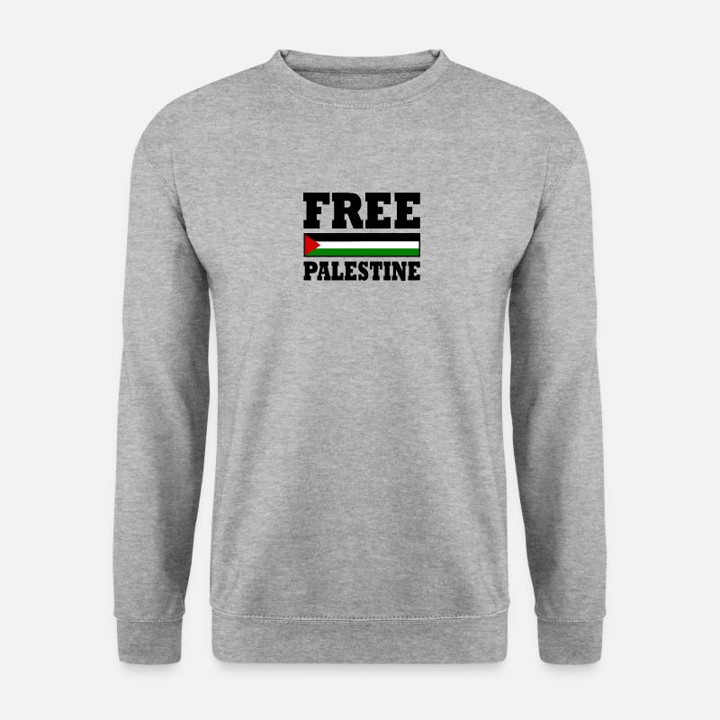Free palestine - Unisex Pullover - Weißgrau meliert
