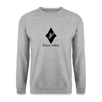 Profitez d’aujourd’hui - Sweat-shirt Unisexe - gris chiné - Devant - Alina (178cm) & Michal (187cm)
