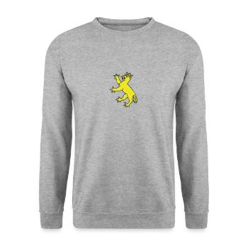 Biberacher Wappen - Unisex Pullover - Weißgrau meliert - Vorne - Alina (178cm) & Michal (187cm)