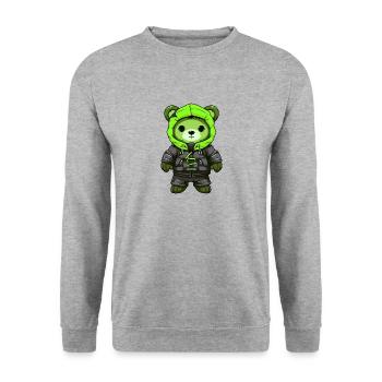 Bear Winter Comic - Unisex Sweatshirt - salt & pepper - Front - Alina (178cm) & Michal (187cm)