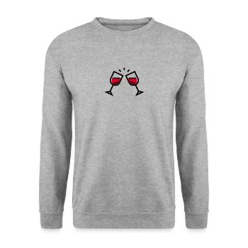 Weingläser - Unisex Pullover - Weißgrau meliert - Vorne - Alina (178cm) & Michal (187cm)
