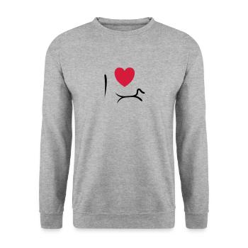 I Love Dachshund - Unisex Sweatshirt - salt & pepper - Front - Alina (178cm) & Michal (187cm)