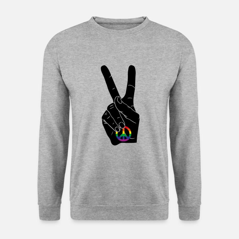 PEACE PEACE LABEL ARC-EN-CIEL CSD - Sweat-shirt Unisexe - gris chiné