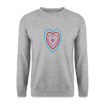Herzen-Bild16 - Unisex Pullover - Weißgrau meliert - Vorne - Alina (178cm) & Michal (187cm)