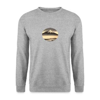 Mountain shaded in retro - Unisex Sweatshirt - salt & pepper - Front - Alina (178cm) & Michal (187cm)