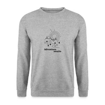 adventure - Unisex Sweatshirt - salt & pepper - Front - Alina (178cm) & Michal (187cm)