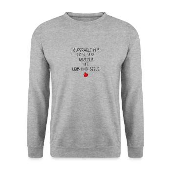 Mama Mutter Geschenk Muttertag Familie Liebe - Unisex Pullover - Weißgrau meliert - Vorne - Alina (178cm) & Michal (187cm)
