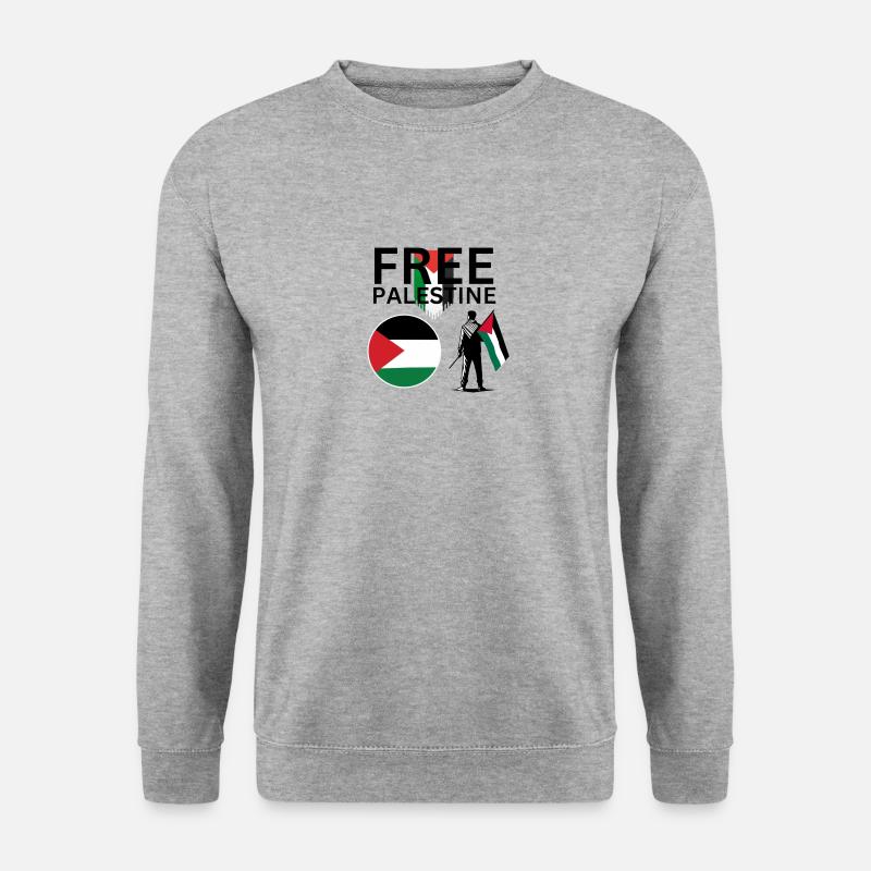 Free Palestine - Unisex Pullover - Weißgrau meliert