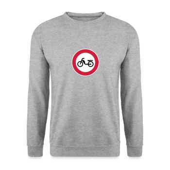 Moped moped prohibition prohibition sign road sign 2c - Unisex Sweatshirt - salt & pepper - Front - Alina (178cm) & Michal (187cm)