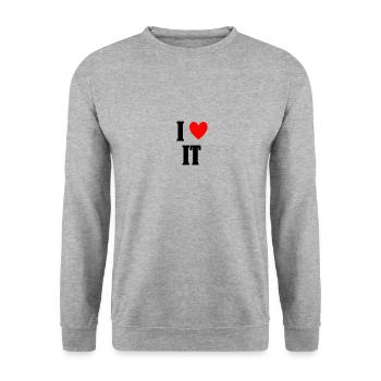 I LOVE IT - Unisex Sweatshirt - salt & pepper - Front - Alina (178cm) & Michal (187cm)