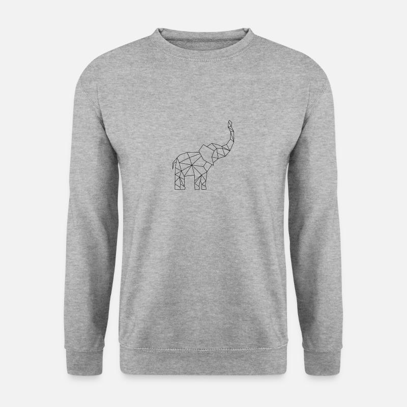 Elefant - Unisex Pullover - Weißgrau meliert