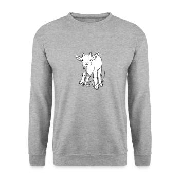 Süße Ziege - Unisex Pullover - Weißgrau meliert - Vorne - Alina (178cm) & Michal (187cm)