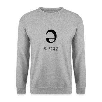 /Schwa/ pas de stress - noir - Sweat-shirt Unisexe - gris chiné - Devant - Alina (178cm) & Michal (187cm)