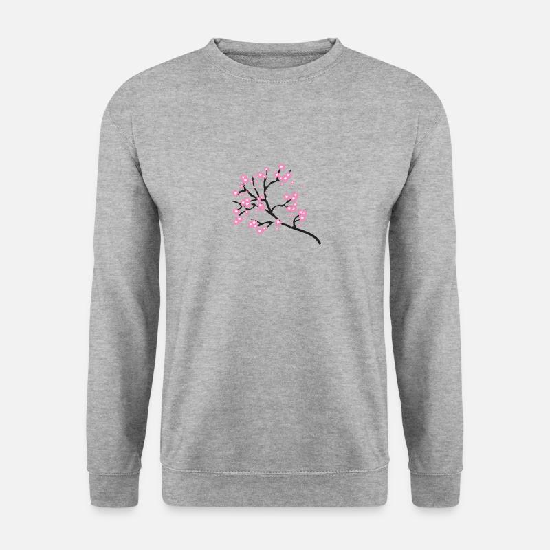 Kirschblüten - Unisex Pullover - Weißgrau meliert