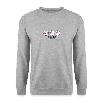 Narutomaki - Unisex Pullover - Weißgrau meliert - Vorne - Alina (178cm) & Michal (187cm)