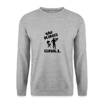 Grillen BBQ - Unisex Pullover - Weißgrau meliert - Vorne - Alina (178cm) & Michal (187cm)