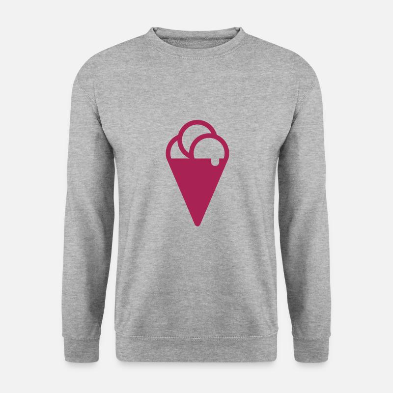 Eis Waffel Ice Cream - Unisex Pullover - Weißgrau meliert
