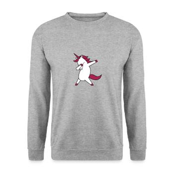 tamponner la licorne - Sweat-shirt Unisexe - gris chiné - Devant - Alina (178cm) & Michal (187cm)