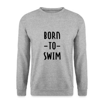 Né pour nager - Sweat-shirt Unisexe - gris chiné - Devant - Alina (178cm) & Michal (187cm)