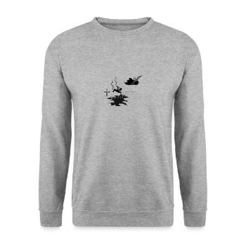 "again 'n' again" - Unisex Pullover - Weißgrau meliert - Vorne - Alina (178cm) & Michal (187cm)