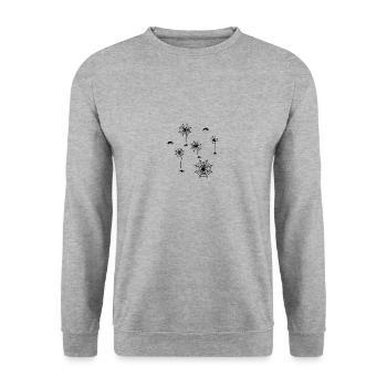 Spinnennetz, spinne, Netze, illustration - Unisex Pullover - Weißgrau meliert - Vorne - Alina (178cm) & Michal (187cm)