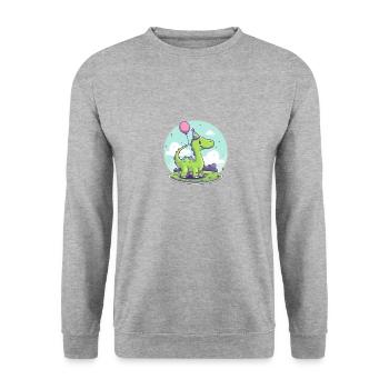 Dinosaur brontosaurus birthday baby - Unisex Sweatshirt - salt & pepper - Front - Alina (178cm) & Michal (187cm)