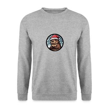 Castor Noël Noël - Sweat-shirt Unisexe - gris chiné - Devant - Alina (178cm) & Michal (187cm)