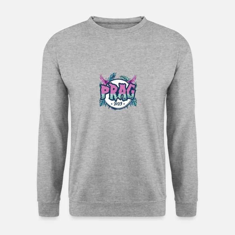 Prag 2025 Urlaub - Unisex Pullover - Weißgrau meliert
