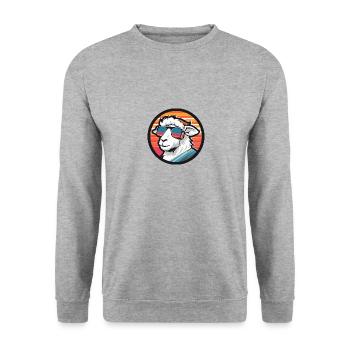 Mouton Bande Dessinée Cool Été - Sweat-shirt Unisexe - gris chiné - Devant - Alina (178cm) & Michal (187cm)