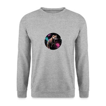 Coati, raton laveur, ours, peinture, taches de peinture - Sweat-shirt Unisexe - gris chiné - Devant - Alina (178cm) & Michal (187cm)