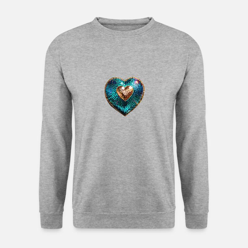heart,sequins,shiny,gold - Unisex Sweatshirt - salt & pepper