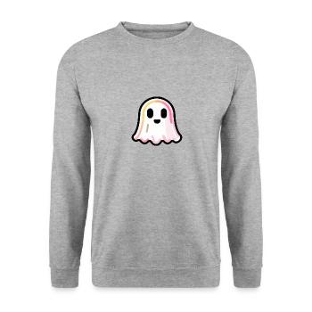Ghost Halloween Funny Cute - Unisex Sweatshirt - salt & pepper - Front - Alina (178cm) & Michal (187cm)