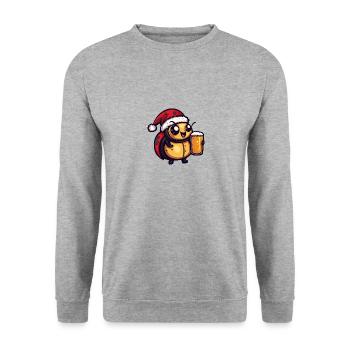 Bière Ladybug Noël - Sweat-shirt Unisexe - gris chiné - Devant - Alina (178cm) & Michal (187cm)