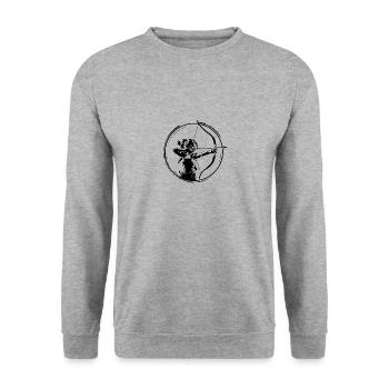 Archery Woman - Unisex Sweatshirt - salt & pepper - Front - Alina (178cm) & Michal (187cm)