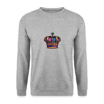 Crown - Unisex Sweatshirt - salt & pepper - Front - Alina (178cm) & Michal (187cm)