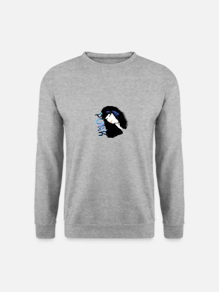 emo girl,emo,punk,painting,woman,rock,punk rock - Unisex Sweatshirt - salt & pepper