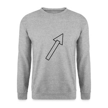 Pfeil Zeichnung Skizze schwarz - Unisex Pullover - Weißgrau meliert - Vorne - Alina (178cm) & Michal (187cm)