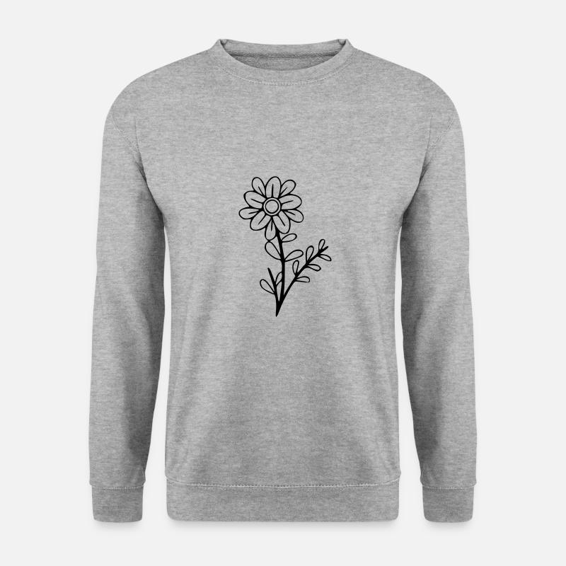 Flower drawing nature sketch black - Unisex Sweatshirt - salt & pepper