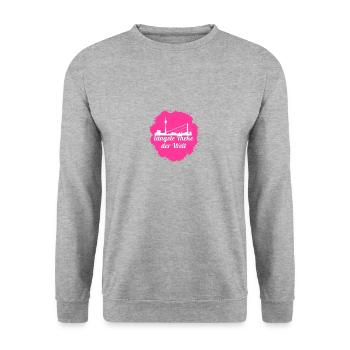Düsseldorf,skyline,längste Theke der Welt - Unisex Pullover - Weißgrau meliert - Vorne - Alina (178cm) & Michal (187cm)