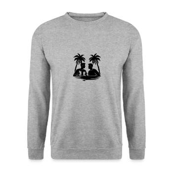 Holiday Palm Island Team - Unisex Sweatshirt - salt & pepper - Front - Alina (178cm) & Michal (187cm)