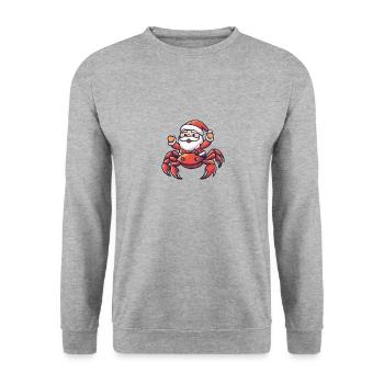 Crabe Crabe Père Noël - Sweat-shirt Unisexe - gris chiné - Devant - Alina (178cm) & Michal (187cm)