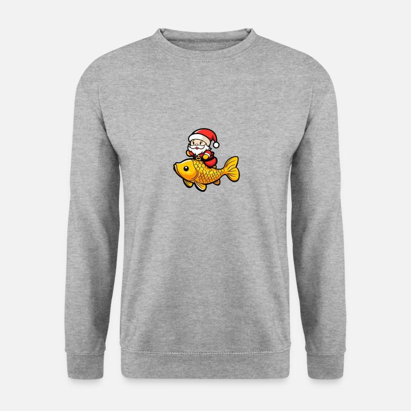 Goldfische Weihnachtsmann - Unisex Pullover - Weißgrau meliert