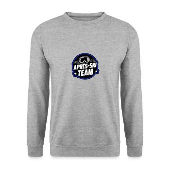 Apres Ski Party Team Spruch - Unisex Pullover - Weißgrau meliert - Vorne - Alina (178cm) & Michal (187cm)